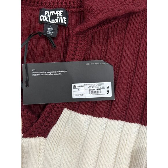 NEW with tags Women's L Long Sleeve Rugby Mini Sweater Dress - Future Collective - Picture 4 of 7